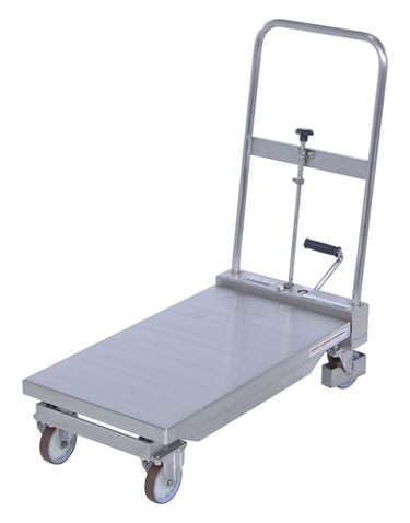 Stainless Steel Hydraulic Cart 15-3/4 In. x 27-1/2 In. 330 Lb. Capacity Silver